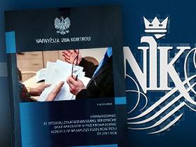 Okładka sprawozdania ze sposobu załatwiania skarg przez NIK, w tle logo NIK
