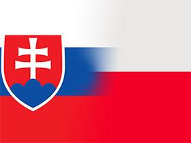 Flaga Słowacji i Polski
