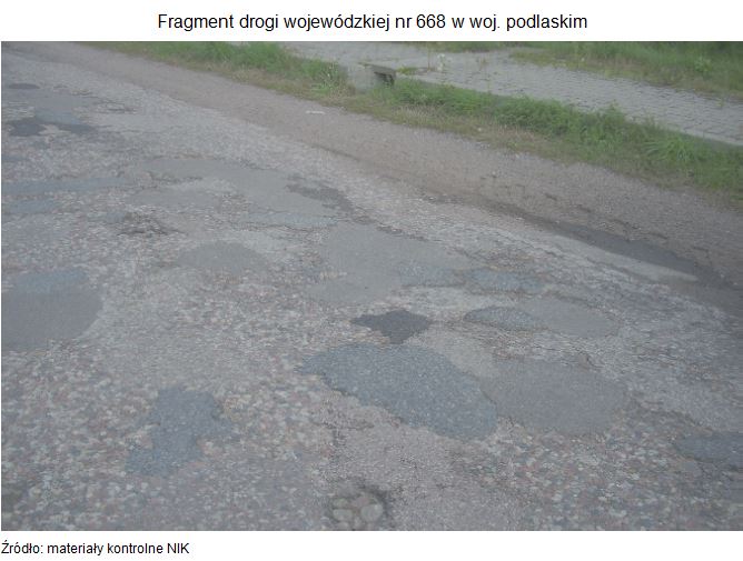 Fragment drogi wojewódzkiej nr 668 w woj. podlaskim
