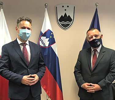 Prezes Najwyższej Izby Kontroli  Marian Banaś i Prezes Trybunału Obrachunkowego Republiki Słowenii, Tomaž Vesel
