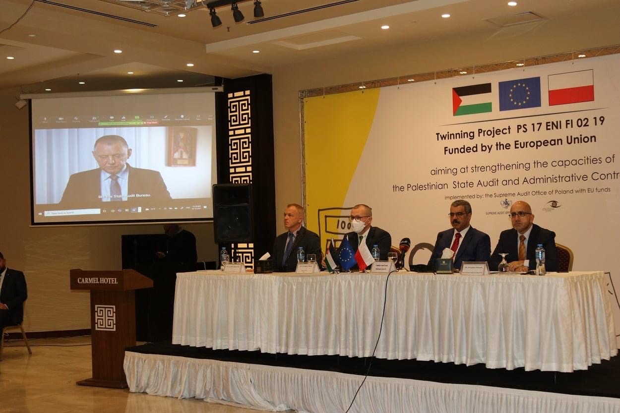 Statement of NIK President Marian Banaś participating in the hybrid meeting on the twinning project in Palestine 