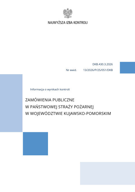 Raport NIK — zamówienia publiczne w PSP w województwie kujawsko-pomorskim